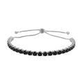 Simulated Red Diamond Tennis Bracelet 6-9Inches with Bolo Slider in Rosetone - Sticky add to cart bar