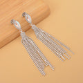 White Mystic Color Glass and Austrian Crystal Earrings in Silvertone - Sticky add to cart bar