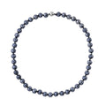 Hematite Color Glass Beaded Necklace 24 Inches with Magnetic Lock in Silvertone - Sticky add to cart bar