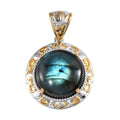 Karis Madagascar Labradorite Solitaire Pendant in 18K YG Plated and Platinum Bond 13.85 ctw - Sticky add to cart bar
