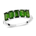 Natural Chrome Diopside 5 Stone Ring in Sterling Silver 1.50 ctw - Sticky add to cart bar