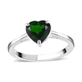 Natural Chrome Diopside Heart Ring in Sterling Silver (Size 10) 1.35 ctw - Sticky add to cart bar