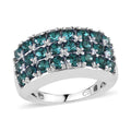 Amethyst Color Crystal Three Row Band Ring in Platinum Over Copper with Magnet - Sticky add to cart bar