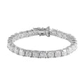 Asscher Cut Moissanite 5mm Tennis Bracelet in Platinum Over Sterling Silver (6.50 In) 11 Grams 20.00 ctw - Sticky add to cart bar