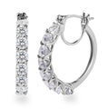 Moissanite Hoop Earrings in Platinum Over Sterling Silver 3.85 ctw - Sticky add to cart bar