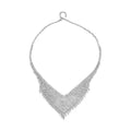 Austrian Crystal Waterfall Necklace 23.5 Inches in Silvertone - Sticky add to cart bar