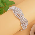 Austrian Crystal Rope Design Bracelet in Silvertone (7.50-9.50In) - Sticky add to cart bar