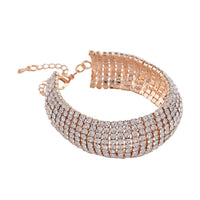Austrian Crystal Carpet Design Bracelet in Silvertone (7.50-9.50In)