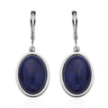 Lapis Lazuli Lever Back Earrings in Stainless Steel 10.00 ctw - Sticky add to cart bar
