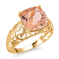 Certified & Appraised Luxoro AAA Marropino Morganite 4.25 ctw Solitaire Ring in 10K Yellow Gold 2.60 Grams - Sticky add to cart bar