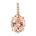 Certified and Appraised Luxoro 14K Yellow Gold AAA Marropino Morganite and G-H I1 Diamond Accent Pendant 3.30 ctw - Sticky add to cart bar