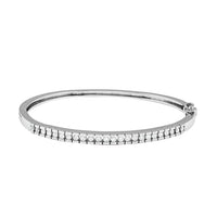 NY Closeout 14K White Gold G-H I1 Diamond Bangle Bracelet (7.00 In) 14.30 Grams 1.00 ctw