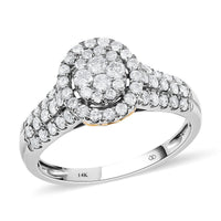 NY Closeout 14K White and Yellow Gold G-H I1 Diamond Ring 4.05 Grams 1.00 ctw