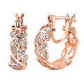 Diamond Accent Hoop Earrings in 14K Rose Gold Over Sterling Silver - Sticky add to cart bar