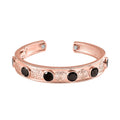 Elite Shungite 6.15 ctw Chakra Signs Cuff Bracelet in 14K RG Over Copper with Magnet (7.25 in) - Sticky add to cart bar