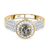 Turkizite, White Zircon Ring in Vermeil YG Over Sterling Silver (Size 10.0) 2.03 ctw