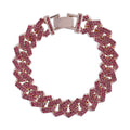 Pink Austrian Crystal Curb Link Bracelet in Rosetone (7.50 In) - Sticky add to cart bar