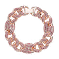 Pink Austrian Crystal Link Bracelet in Rosetone (6.50 In) - Sticky add to cart bar