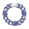 Blue Austrian Crystal in Silvertone
