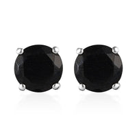 Elite Shungite Solitaire Stud Earrings in Platinum Over Sterling Silver 2.60 ctw
