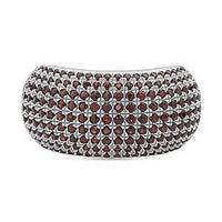 Mozambique Garnet 0.37 ctw Ring in Rhodium Over Sterling Silver (Size 9)