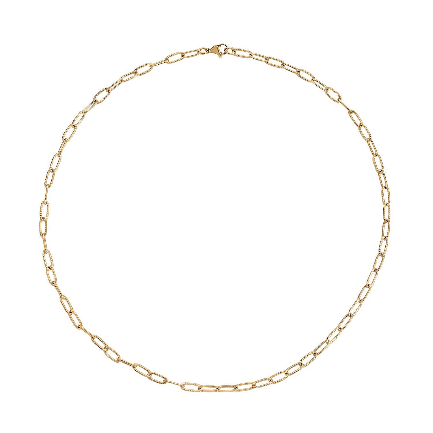 Textured Paper Clip Necklace 20 Inches in Stainless Steel