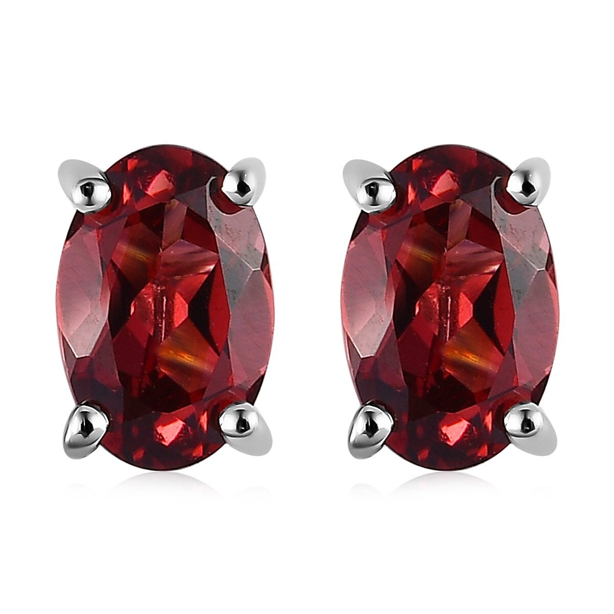 Natural Thai Black Spinel Solitaire Stud Earrings in Sterling Silver 2.00 ctw