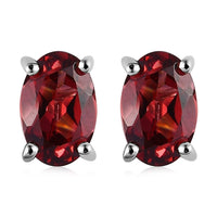 Natural Thai Black Spinel Solitaire Stud Earrings in Sterling Silver 2.00 ctw