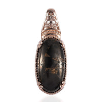 Matrix Silver Shungite Pendant in 14K RG Over Copper with Magnet 6.40 ctw