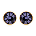 Purple Austrian Crystal Stud Earrings in ION Plated YG Stainless Steel - Sticky add to cart bar