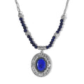 Karis Lapis Lazuli Necklace 18 Inches in Platinum Bond & Stainless Steel 26.50 ctw - Sticky add to cart bar