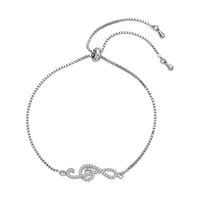 Simulated Diamond Bracelet in Platinum Bond (Adjustable) 0.50 ctw