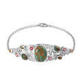 Sierra Nevada Turquoise and Multi-Tourmaline Fancy Bracelet in Platinum Over Sterling Silver (7.50 In) 12.00 ctw - Sticky add to cart bar
