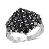 Natural Thai Black Spinel Ring in Stainless Steel 3.25 ctw