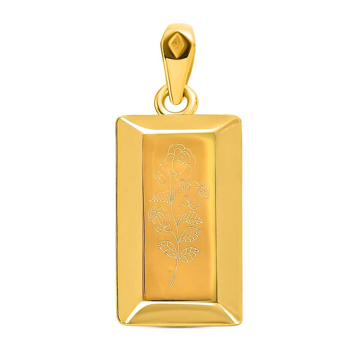 Doorbuster Electroforming Gold Collection 18K Yellow Gold Flower Bar Pendant (1.60 g)