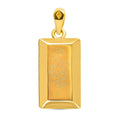 Doorbuster Electroforming Gold Collection 18K Yellow Gold Flower Bar Pendant (1.60 g) - Sticky add to cart bar