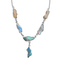 Premium Ethiopian Opal Necklace in Platinum Over Sterling Silver, Handmade Jewelry, Welo Opal Jewelry (18 Inches) 13.25 ctw - Sticky add to cart bar