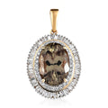 Iliana 18K Yellow Gold AAA Turkizite and G-H SI Diamond Double Halo Pendant 4 Grams 7.90 ctw - Sticky add to cart bar