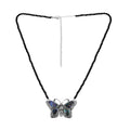Doorbuster BALI LEGACY Abalone Shell and Natural Thai Black Spinel Beaded Butterfly Necklace 20 Inches in Sterling Silver 7.5 Grams 25.00 ctw - Sticky add to cart bar