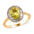 LUXORO 14K Yellow Gold AAA Natural Canary Tourmaline, Diamond (G-H, I2) (0.40 cts) Halo Ring (Size 8.0) (3.35 g) 2.00 ctw - Sticky add to cart bar