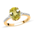 LUXORO 14K Yellow Gold AAA Natural Canary Tourmaline and G-H I2 Diamond Ring 2.45 Grams 2.80 ctw - Sticky add to cart bar