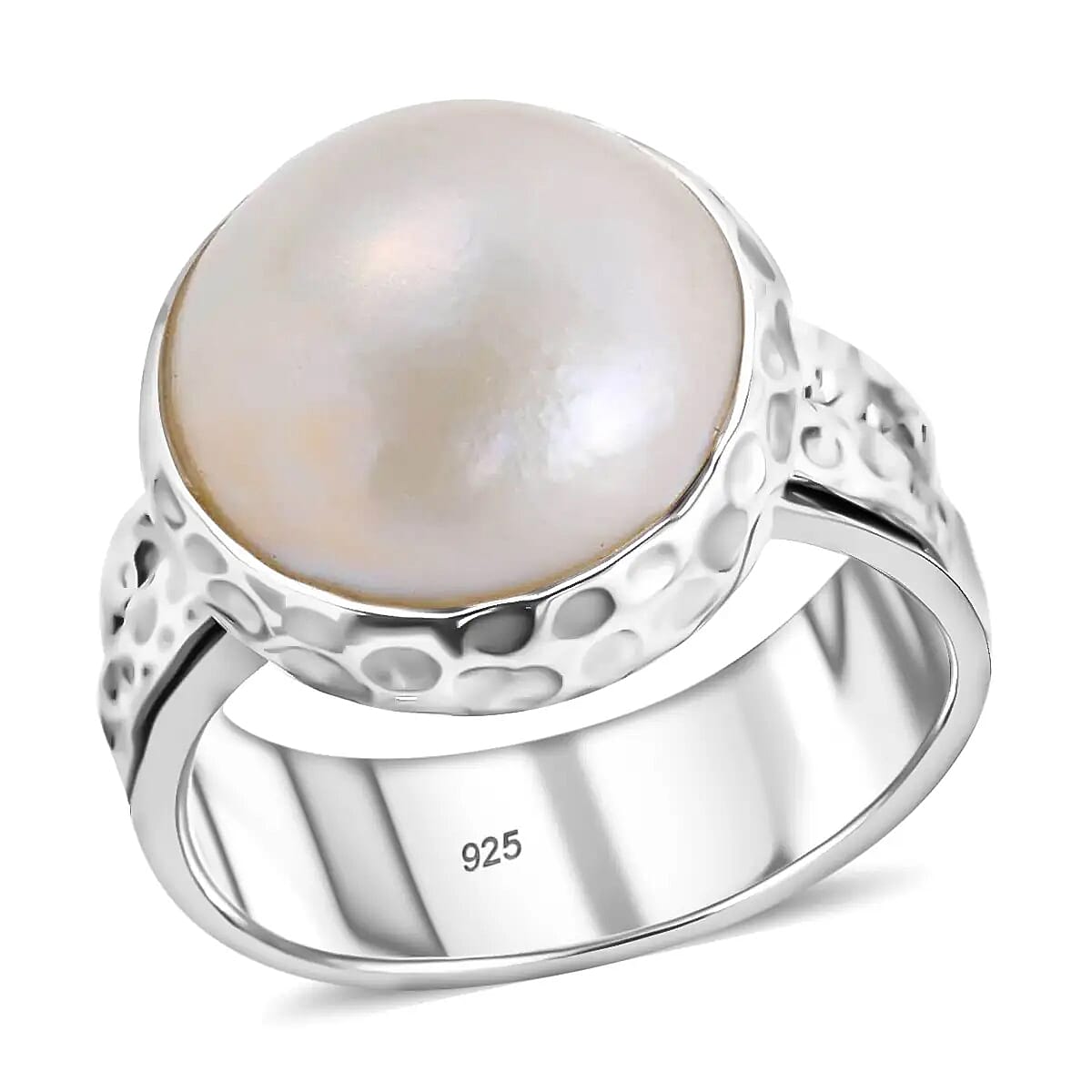 Doorbuster BALI LEGACY Pink Mabe Pearl Spinner Ring in Sterling Silver 12 Grams