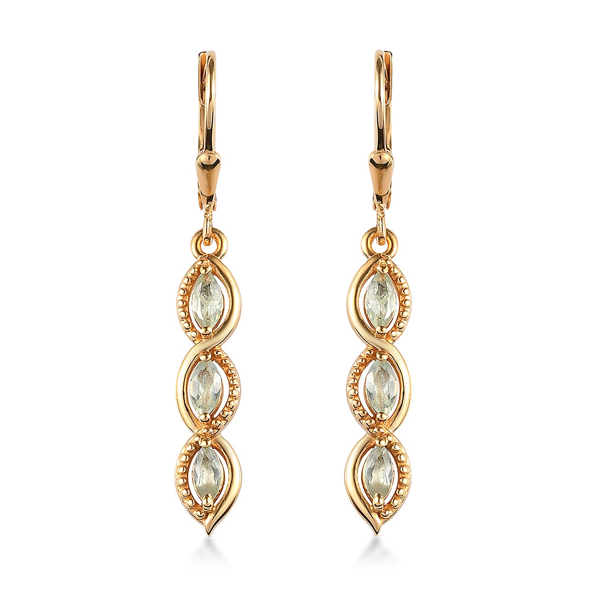 Narsipatnam Alexandrite Dangle Earrings in Vermeil Yellow Gold Over Sterling Silver 0.75 ctw