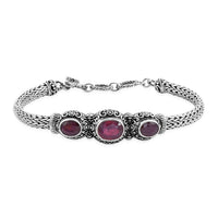 Doorbuster BALI LEGACY African Ruby Bracelet in Sterling Silver (7.50 In) (23.50 g) 6.00 ctw