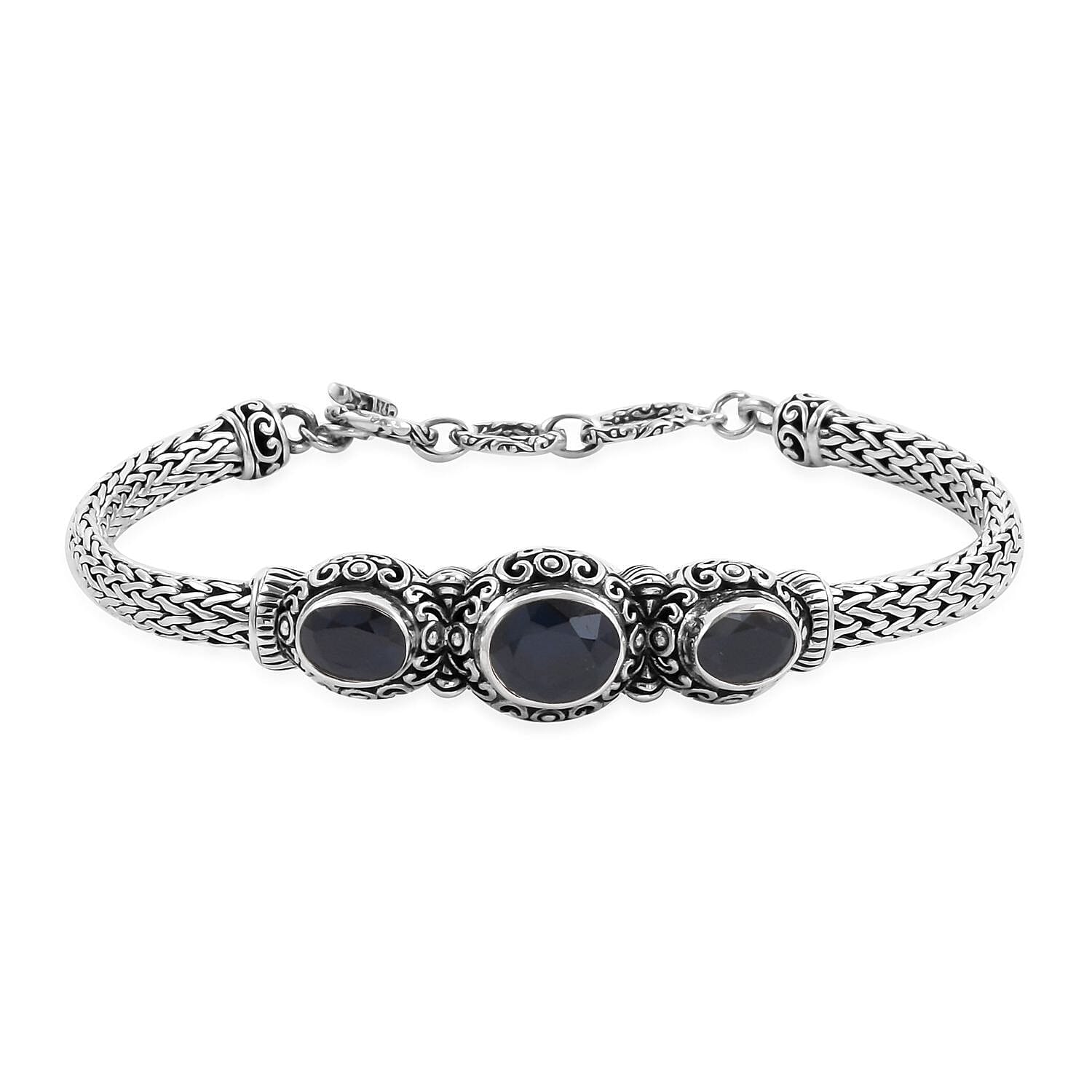 Doorbuster BALI LEGACY African Ruby Bracelet in Sterling Silver (7.50 In) (23.50 g) 6.00 ctw