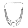 Bali Legacy Sterling Silver Multi Layered Tulang Naga Chain Necklace 20 Inches 60.50 Grams - Sticky add to cart bar