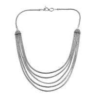 Bali Legacy Sterling Silver Multi Layered Tulang Naga Chain Necklace 20 Inches 60.50 Grams