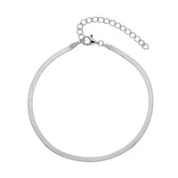 Rhodium Over Sterling Silver Flash Blade Bracelet with 10mm Lobster Lock (7.50-9.50In) (2.20 g)
