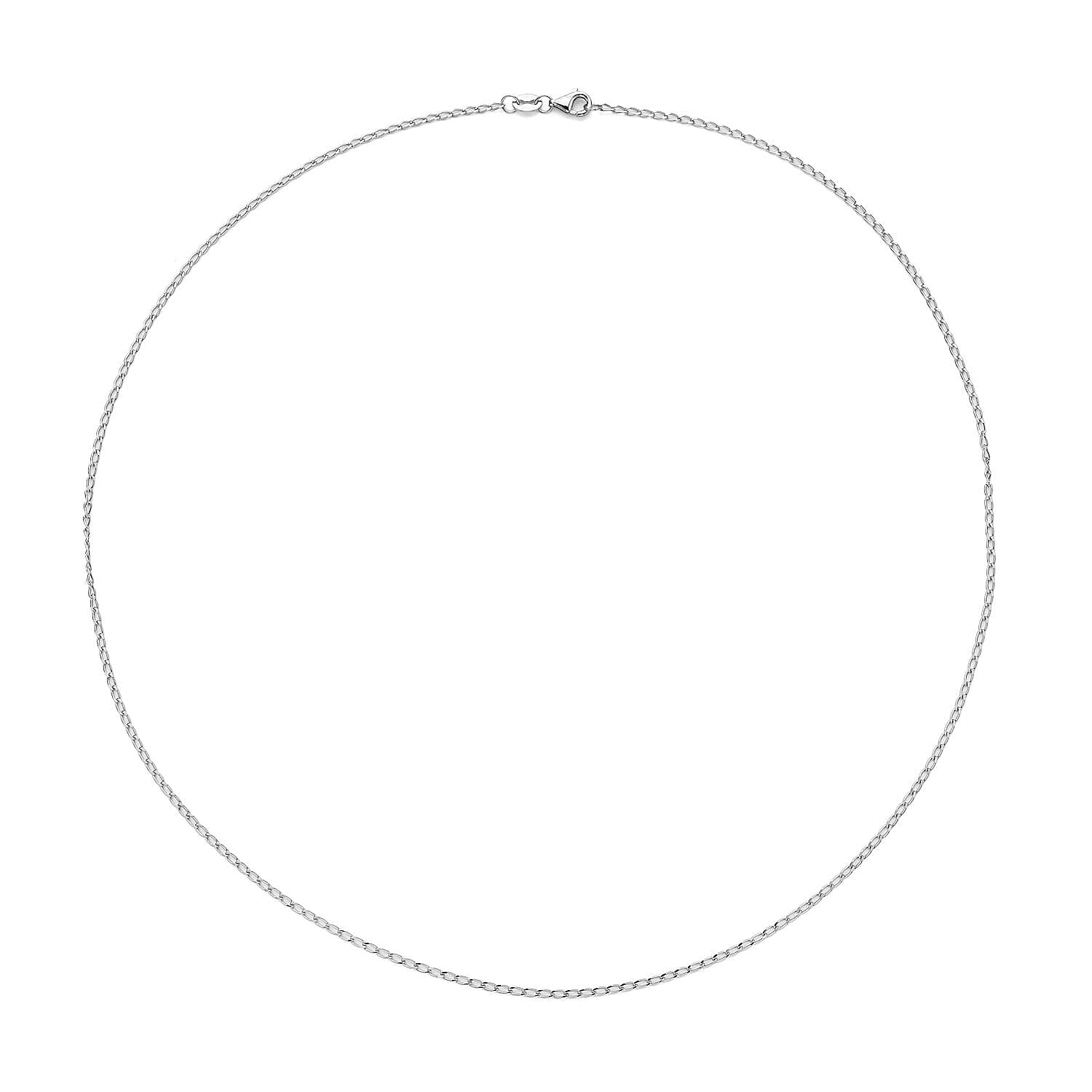 Rhodium Over Sterling Silver Curb Chain with 8mm Lobster Lock (20 Inches) (2.30 g)