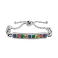 Multi Color Simulated Diamond Bolo Bracelet in Stainless Steel 9.00 ctw - Sticky add to cart bar